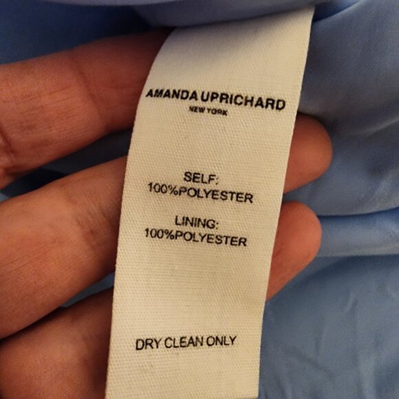 Amanda Uprichard Marbella Maxi Dress NWT Blue Large Tear at back vent - Picture 13 of 14